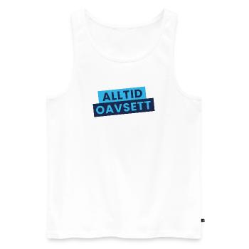 Immer unabhängig – stilvolle Aussage - Männer Premium Bio Tank Top - Weiß - Vorne - AI Model Male 178 light (178cm)