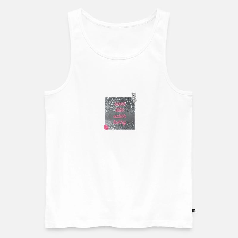 Cute Easter bunny in glitter design - Men's Premium Organic Tank Top - white