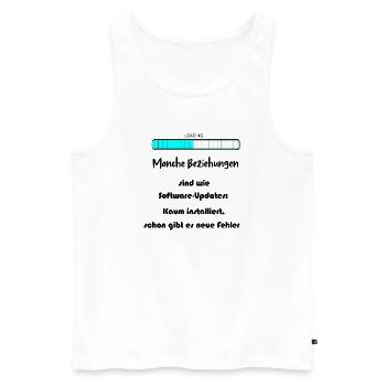 Fortschrittsbalken Blau Muster - Männer Premium Bio Tank Top - Weiß - Vorne - AI Model Male 178 light (178cm)