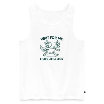 Axolotl disant un mème Humour Petites jambes drôles - Débardeur bio Premium Homme - blanc - Devant - Michal (187cm)