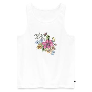 Motif floral floral - Débardeur bio Premium Homme - blanc - Devant - AI Model Male 178 light (178cm)