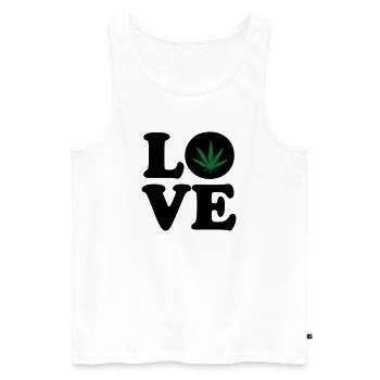 Love weed cannabis  - Débardeur bio Premium Homme - blanc - Devant - AI Model Male 178 light (178cm)