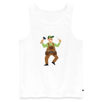 Working Hero Craftsman - Men's Premium Organic Tank Top - white - Front - Michal (187cm)