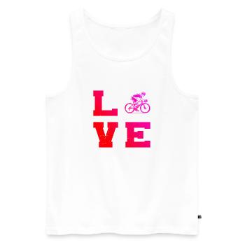Message clair sur le vélo de route - Débardeur bio Premium Homme - blanc - Devant - Michal (187cm)