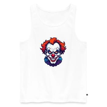 Gruselclown Horror Clown Kopf Porträt Motiv - Männer Premium Bio Tank Top - Weiß - Vorne - AI Model Male 178 light (178cm)