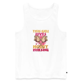 This Girl Loves Hobbyhorsing - Men's Premium Organic Tank Top - white - Front - Michal (187cm)