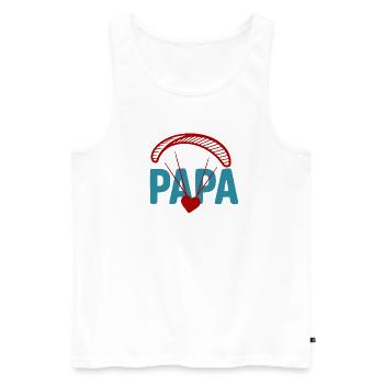 Papa Paragliding Herz - Männer Premium Bio Tank Top - Weiß - Vorne - AI Model Male 178 light (178cm)