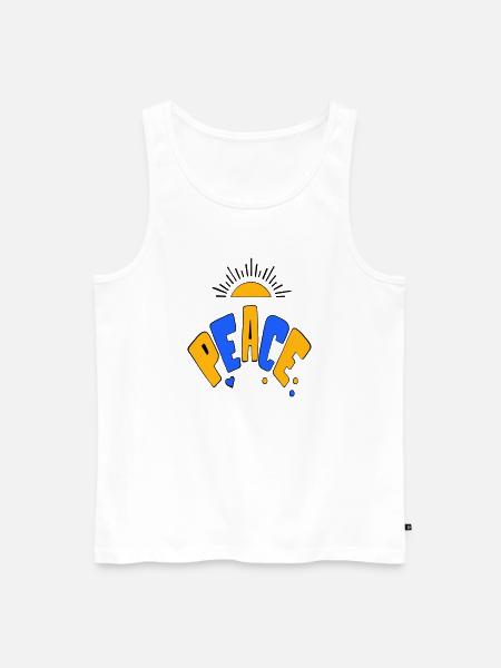 Peace - Men's Premium Organic Tank Top - white