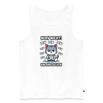 Courage Not I Gaming Cat Design - Débardeur bio Premium Homme - blanc - Devant - AI Model Male 178 light (178cm)