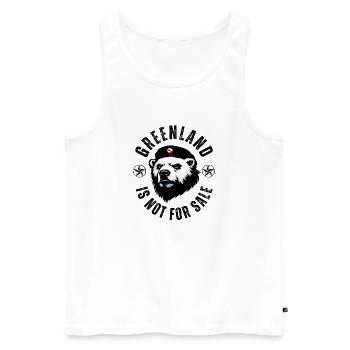 Greenland is not for Sale Funny Bear Design - Männer Premium Bio Tank Top - Weiß - Vorne - Michal (187cm)