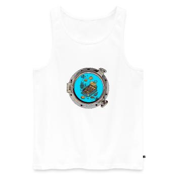 sleeping in a can - Men's Premium Organic Tank Top - white - Front - AI Model Male 178 light (178cm)