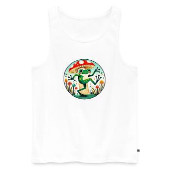 Cercle de fantaisie de grenouille champignon - Débardeur bio Premium Homme - blanc - Devant - AI Model Male 178 light (178cm)