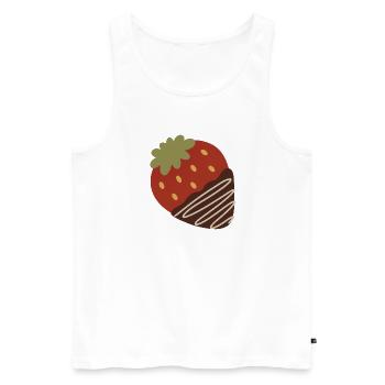 Strawberry Dipped in Chocolate - Men's Premium Organic Tank Top - white - Front - AI Model Male 178 light (178cm)