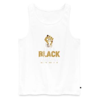 Fiers de l’histoire noire - Débardeur bio Premium Homme - blanc - Devant - AI Model Male 178 light (178cm)