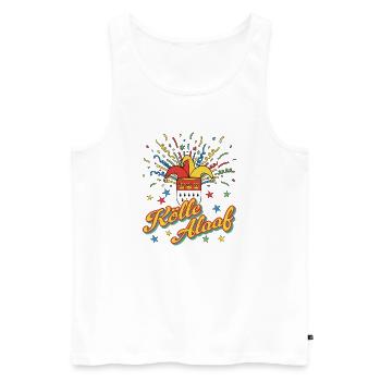 Photo de célébration du Carnaval de Cologne - Débardeur bio Premium Homme - blanc - Devant - Michal (187cm)