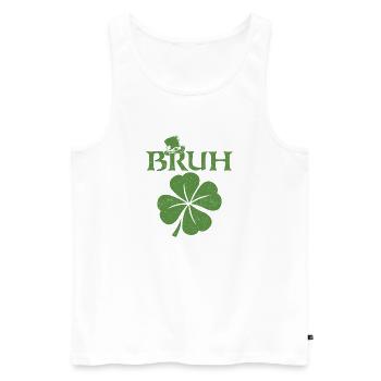 Bruh St Patrick’s Irish Shamrock - Débardeur bio Premium Homme - blanc - Devant - Michal (187cm)