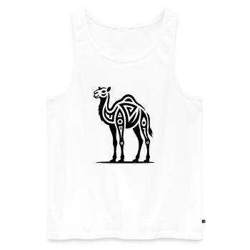 Nur ein Schwarzes Kamel #2 | N-imal_Wears - Männer Premium Bio Tank Top - Weiß - Vorne - AI Model Male 178 light (178cm)