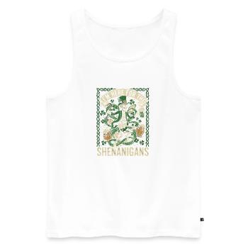Skeleton Leprechaun Shenanigan - Men's Premium Organic Tank Top - white - Front - AI Model Male 178 light (178cm)