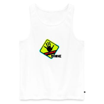Hand weg! Kein Handy-Touch - Männer Premium Bio Tank Top - Weiß - Vorne - Michal (187cm)