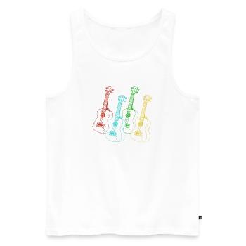 Hawaiian Ukulele Uke Retro Vintage - Männer Premium Bio Tank Top - Weiß - Vorne - Michal (187cm)