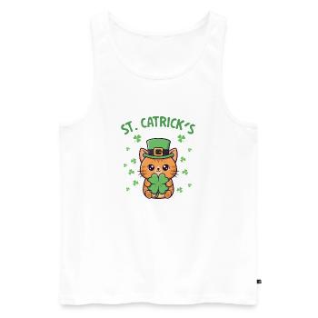 St. Catrick's Day irischer Katzenliebhaber - Männer Premium Bio Tank Top - Weiß - Vorne - Michal (187cm)