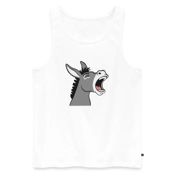 Tête de dessin animé d’âne bruyante - Débardeur bio Premium Homme - blanc - Devant - Michal (187cm)