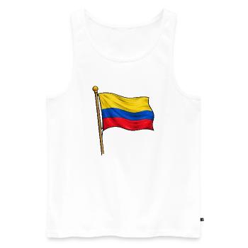 Drapeau de la Colombie - Débardeur bio Premium Homme - blanc - Devant - Michal (187cm)