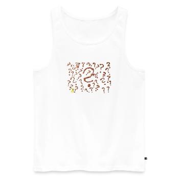 many question marks artwork - Men's Premium Organic Tank Top - white - Front - AI Model Male 178 light (178cm)