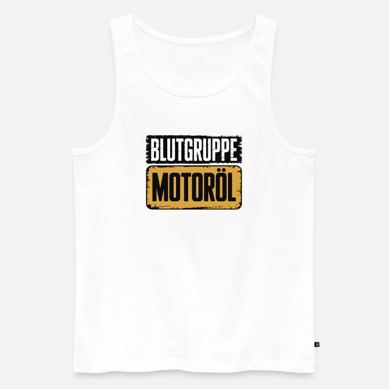 Blutgruppe Motoröl Schrauber Design - Männer Premium Bio Tank Top - Weiß