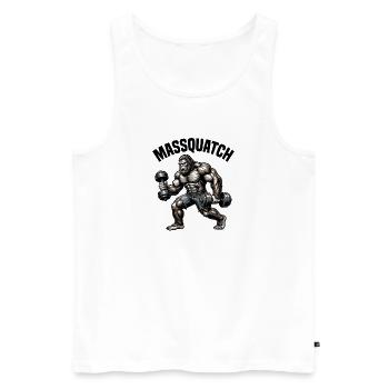 Massquatch Weightlifting Sasquatch Funny Bigfoot - Men's Premium Organic Tank Top - white - Front - Michal (187cm)