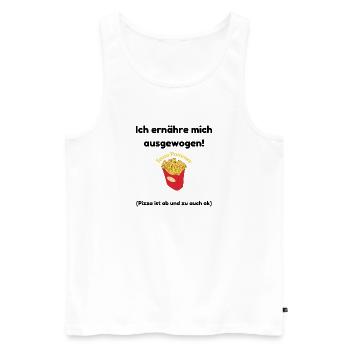 Team Fries – Funny Family Shirt - Men's Premium Organic Tank Top - white - Front - AI Model Male 178 light (178cm)