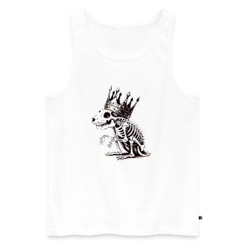 Le Dino avec Couronne du Roi Néon - Débardeur bio Premium Homme - blanc - Devant - AI Model Male 178 light (178cm)