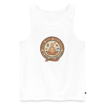 Inner Quiet Circle Daily Self-Care - Men's Premium Organic Tank Top - white - Front - AI Model Male 178 light (178cm)