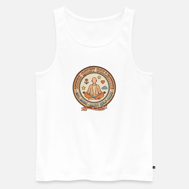 Inner Quiet Circle Tägliche Selbstfürsorge - Männer Premium Bio Tank Top - Weiß