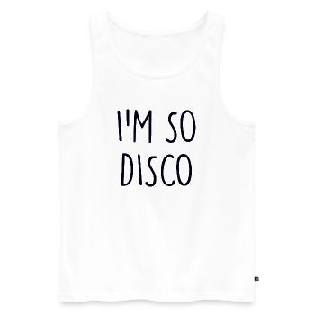 Disco - Men's Premium Organic Tank Top - white - Front - Michal (187cm)