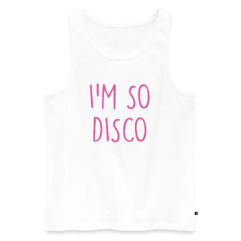 Disco - Men's Premium Organic Tank Top - white - Front - Michal (187cm)