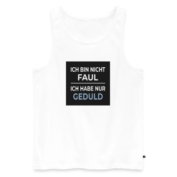 Je ne suis pas paresseux – je suis juste patient - Débardeur bio Premium Homme - blanc - Devant - Michal (187cm)