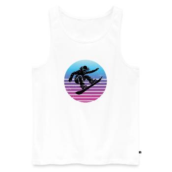 Motif emblématique du snowboard pour femmes - Débardeur bio Premium Homme - blanc - Devant - Michal (187cm)