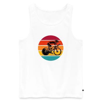 Ein Must Have für echte Rennrad - Männer Premium Bio Tank Top - Weiß - Vorne - AI Model Male 178 light (178cm)