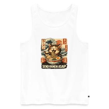 Ramen Nouilles, Amoureux des Chats, Kats Kawaii Rétro - Débardeur bio Premium Homme - blanc - Devant - Michal (187cm)