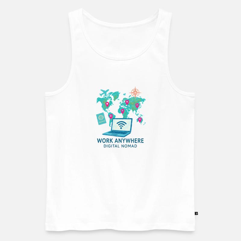 Telearbeit – Telearbeit – Voll-Fernarbeit - Männer Premium Bio Tank Top - Weiß