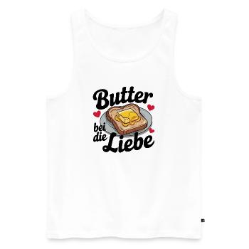 Beurre à l’Amour Petit-déjeuner Drôle - Débardeur bio Premium Homme - blanc - Devant - AI Model Male 178 light (178cm)