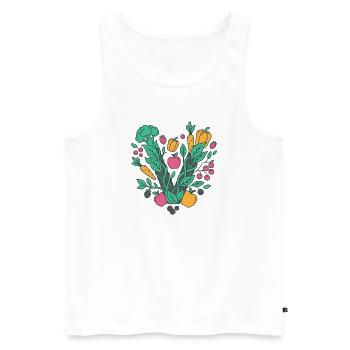 Frisches Garten-Gemüse Motiv - Männer Premium Bio Tank Top - Weiß - Vorne - AI Model Male 178 light (178cm)
