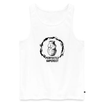 Perfectly Imperfect Vase - Männer Premium Bio Tank Top - Weiß - Vorne - AI Model Male 178 light (178cm)