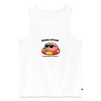 Gehirn Offline Snack Reboot - Männer Premium Bio Tank Top - Weiß - Vorne - AI Model Male 178 light (178cm)