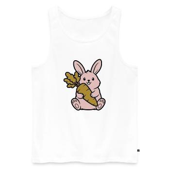 Süßer Hase mit Karotte Möhre Comic - Männer Premium Bio Tank Top - Weiß - Vorne - Michal (187cm)