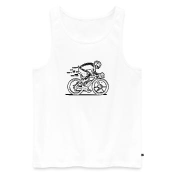 Motif emblématique du vélo de route - Débardeur bio Premium Homme - blanc - Devant - Michal (187cm)