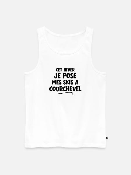 Skigebieten, Skifahrer, Courchevel - Männer Premium Bio Tank Top - Weiß