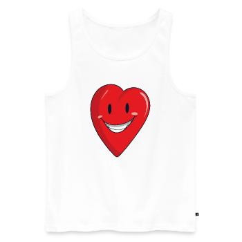 Cheerful heart with a smile - Men's Premium Organic Tank Top - white - Front - Michal (187cm)