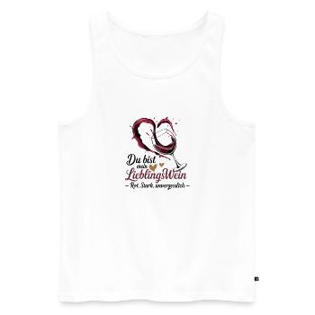 Tu es mon vin rouge fort préféré - Débardeur bio Premium Homme - blanc - Devant - AI Model Male 178 light (178cm)